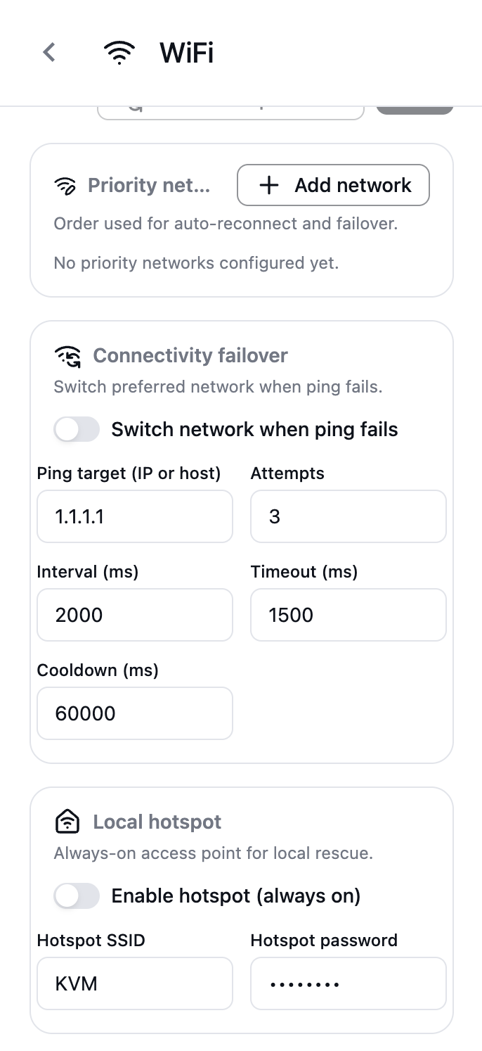 Wi-Fi advanced settings