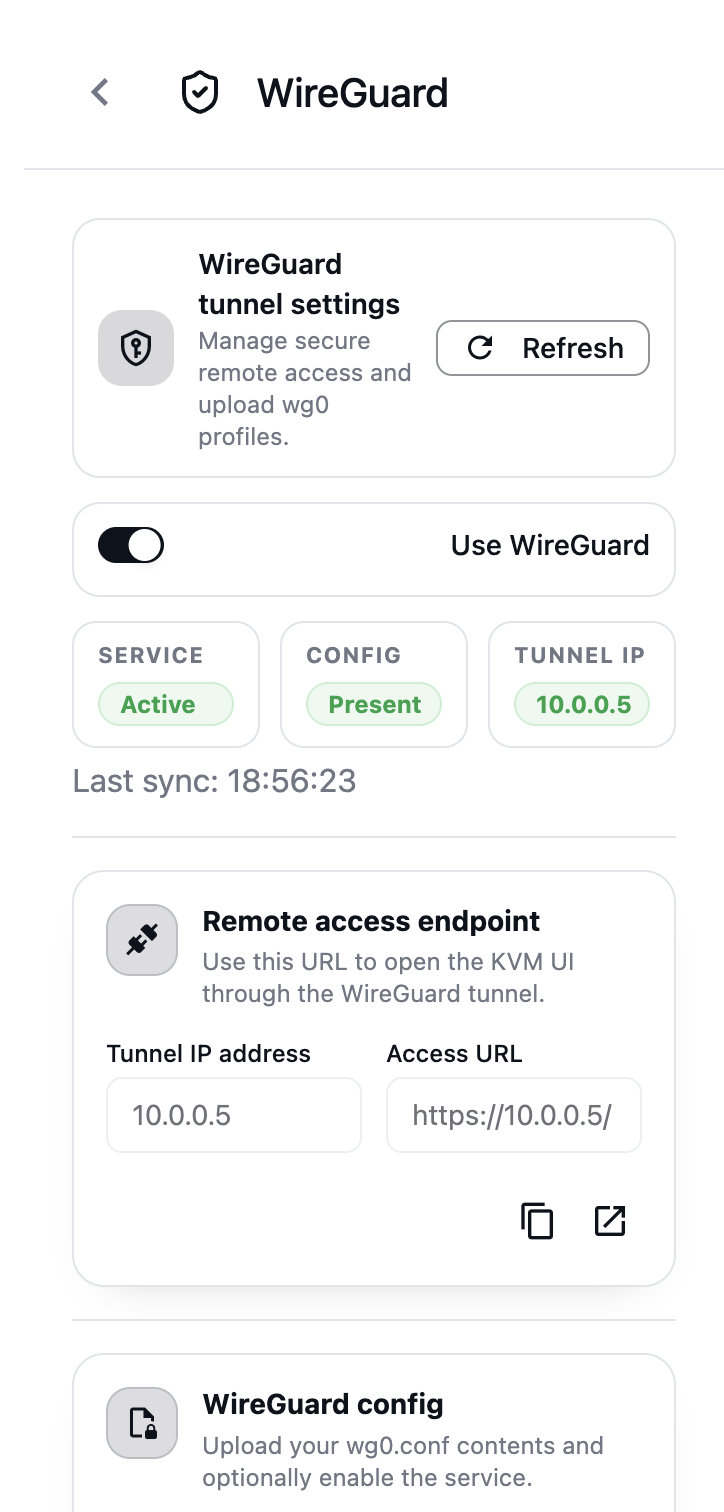 WireGuard settings